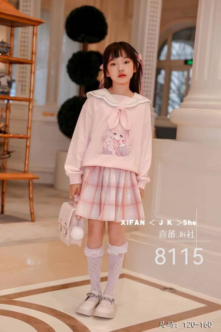 بلوز دامن دخترانه مجلسی کره ای