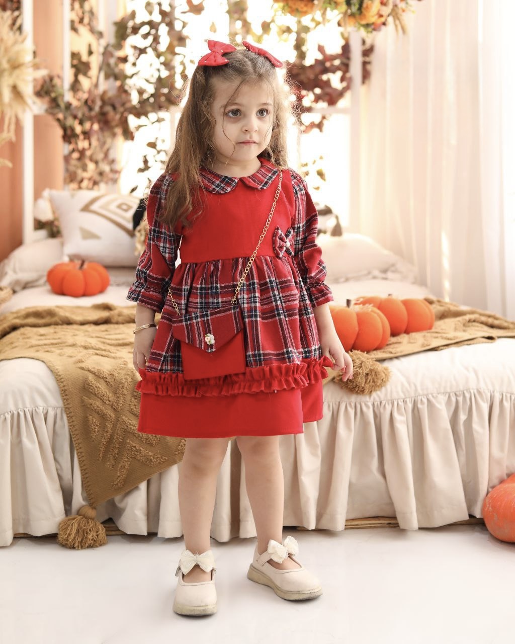 سارافون قرمز با کیف