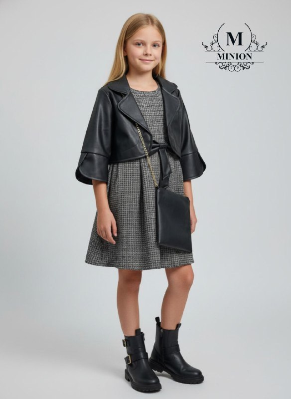 ست چرم مشکی دخترانه